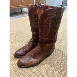 Lucchese 1883 Men's Brown Leather Cowboy Western Rodeo Boots Size 10 D